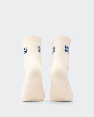 Womens Essential Crew Socks (3x Pack) - Navy / Hawaiian Blue / Off White-Socks-Navy / Hawaiian Blue / White-AC112335NVYHAWABLUWHT-ONE-MNAPPRL26511-2-Muscle Nation