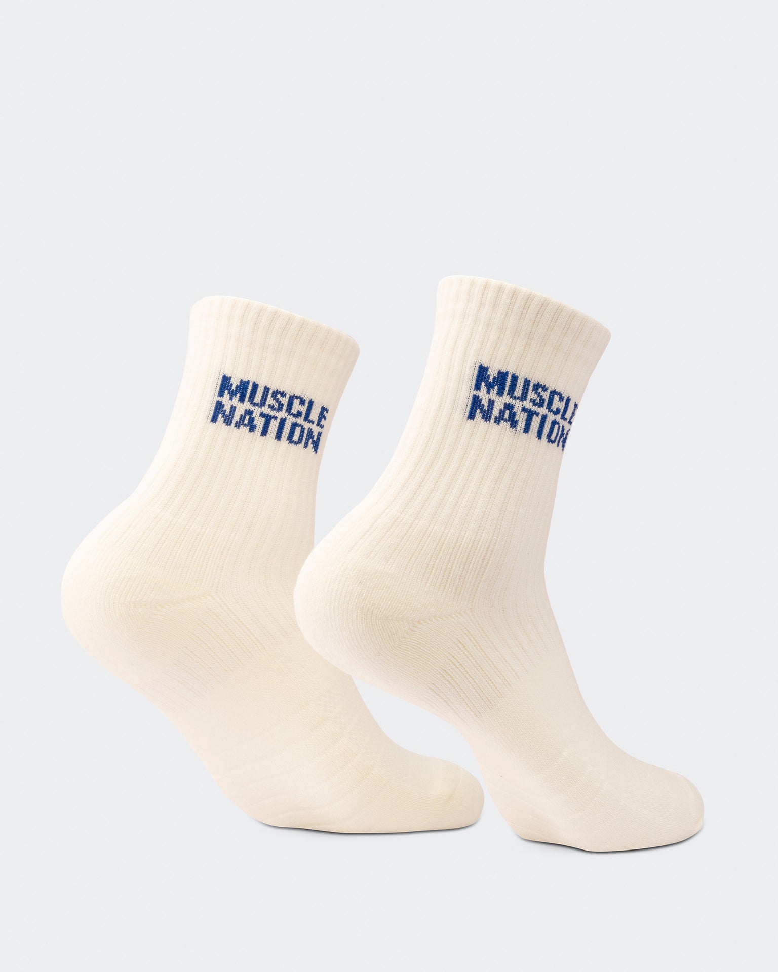 Womens Essential Crew Socks (3x Pack) - Navy / Hawaiian Blue / Off White-Socks-Navy / Hawaiian Blue / White-AC112335NVYHAWABLUWHT-ONE-MNAPPRL26511-3-Muscle Nation