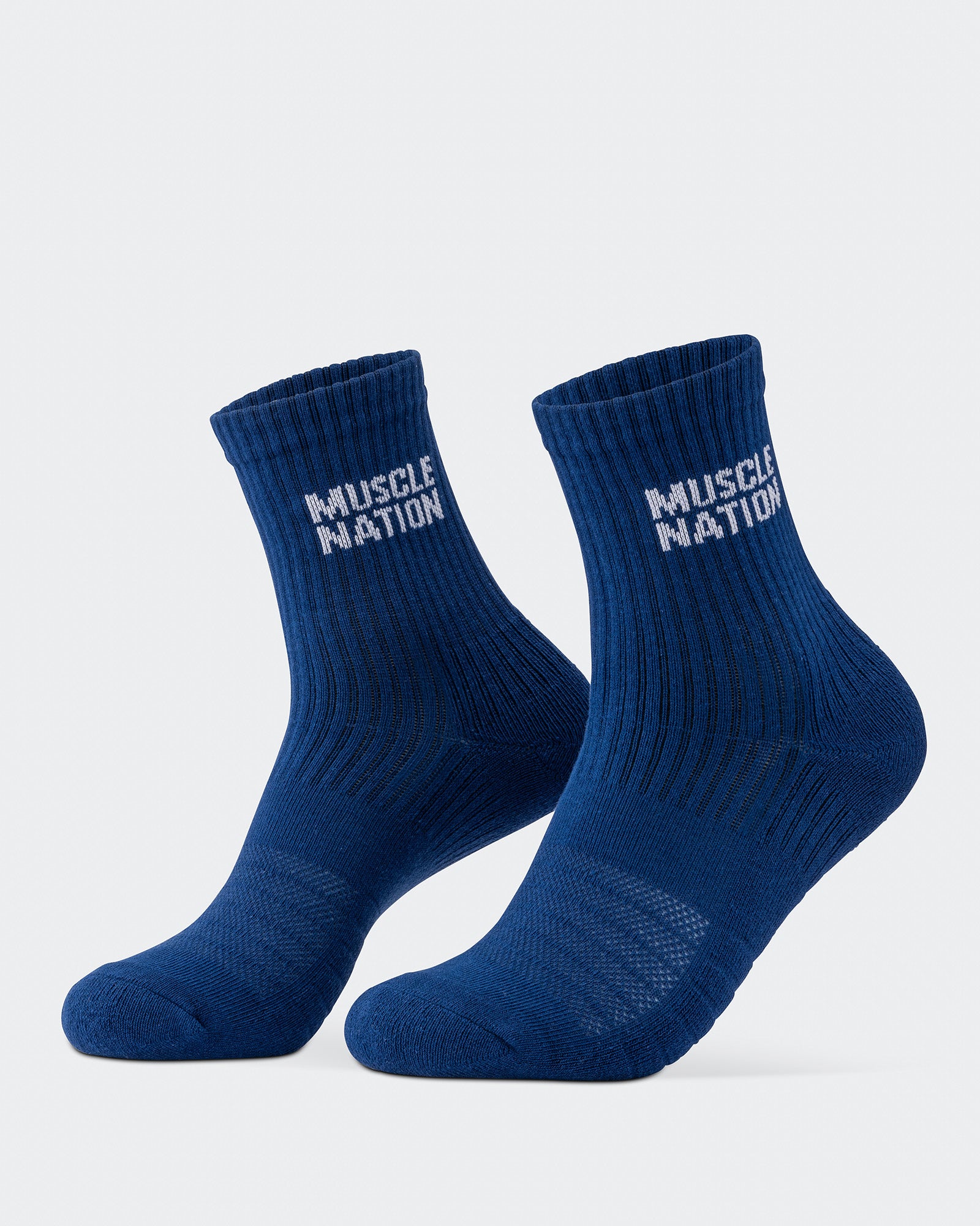 Womens Essential Crew Socks (3x Pack) - Navy / Hawaiian Blue / Off White-Socks-Navy / Hawaiian Blue / White-AC112335NVYHAWABLUWHT-ONE-MNAPPRL26511-13-Muscle Nation