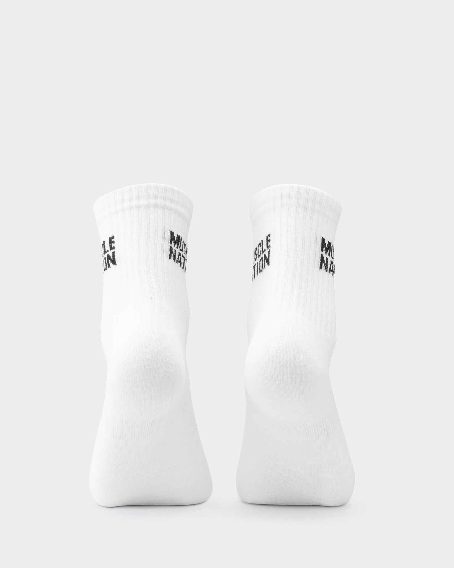 Womens Essential Crew Socks (2x Pack) - White-Socks-White-AC092310WHT-ONE-MNAPPRL26515-2-Muscle Nation