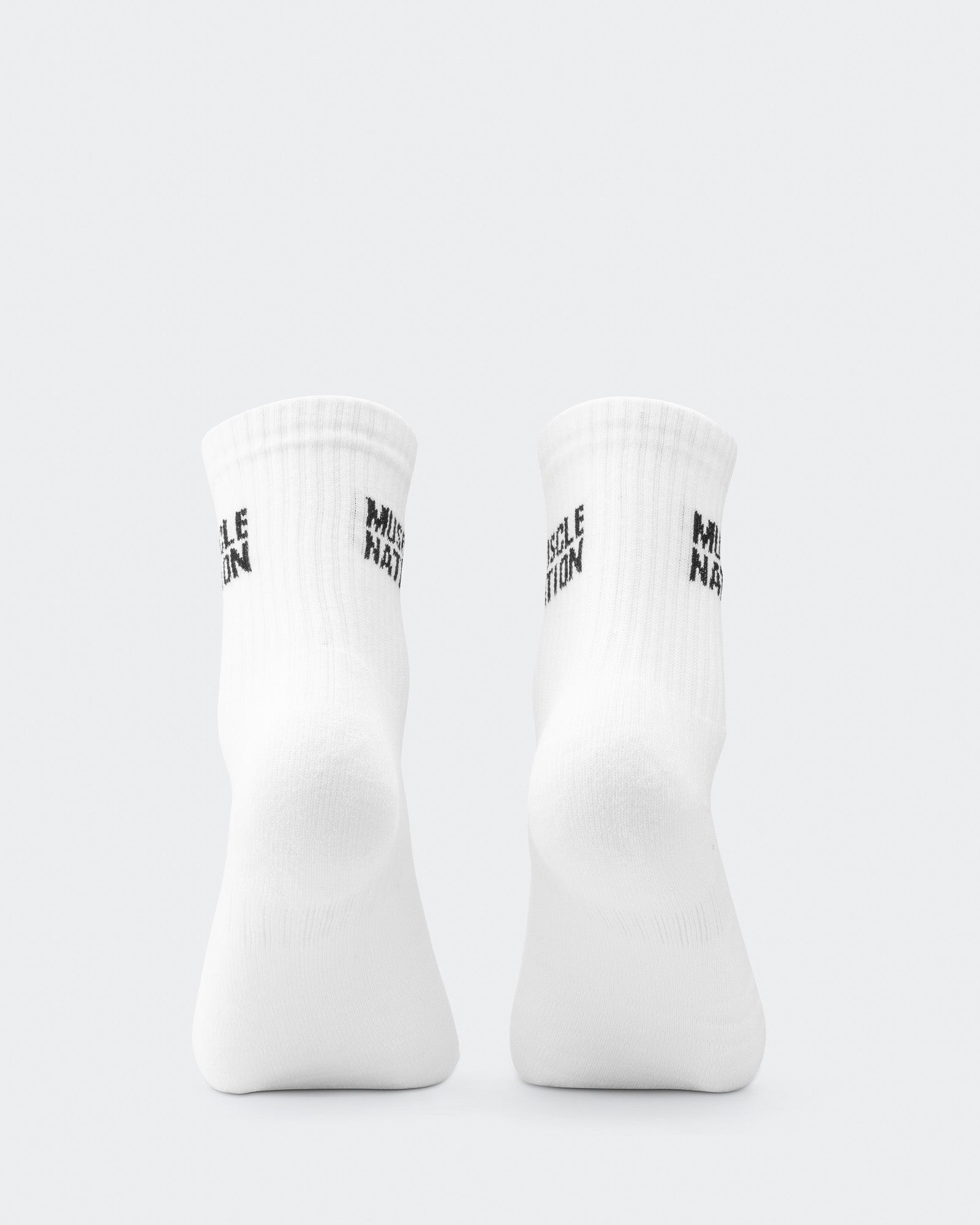 Womens Essential Crew Socks (2x Pack) - White-Socks-White-AC092310WHT-ONE-MNAPPRL26515-2-Muscle Nation