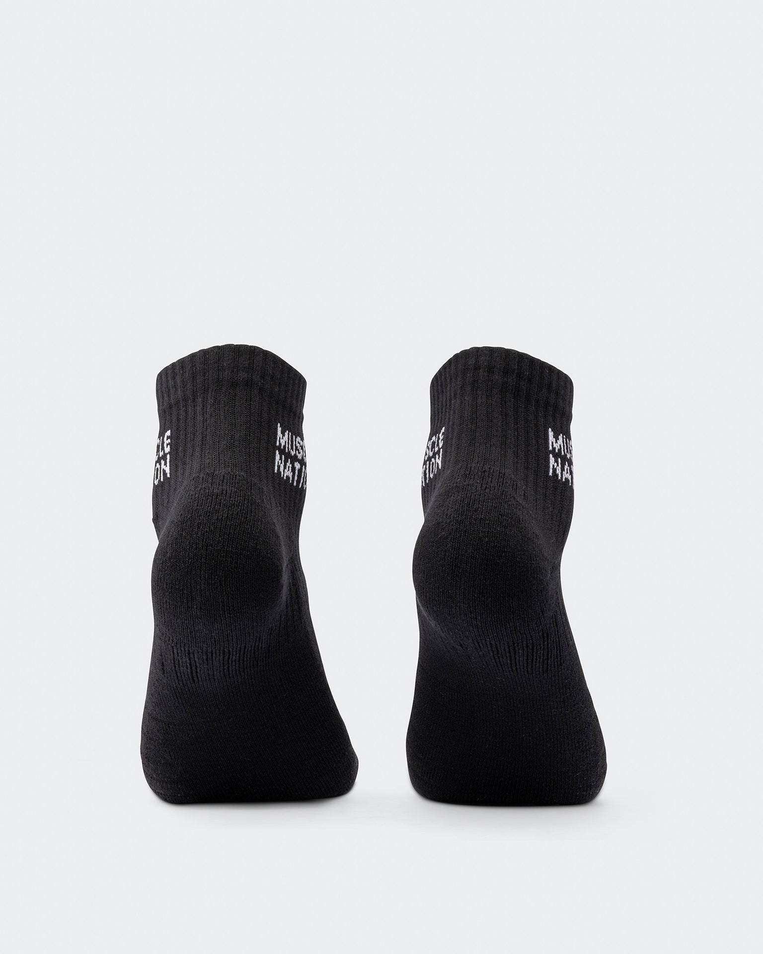 Womens 1/4 Crew Sock (2X Pack) - Black / White-Socks-ACC1125205BLKWHT-MNAPPRL47940-2-Muscle Nation