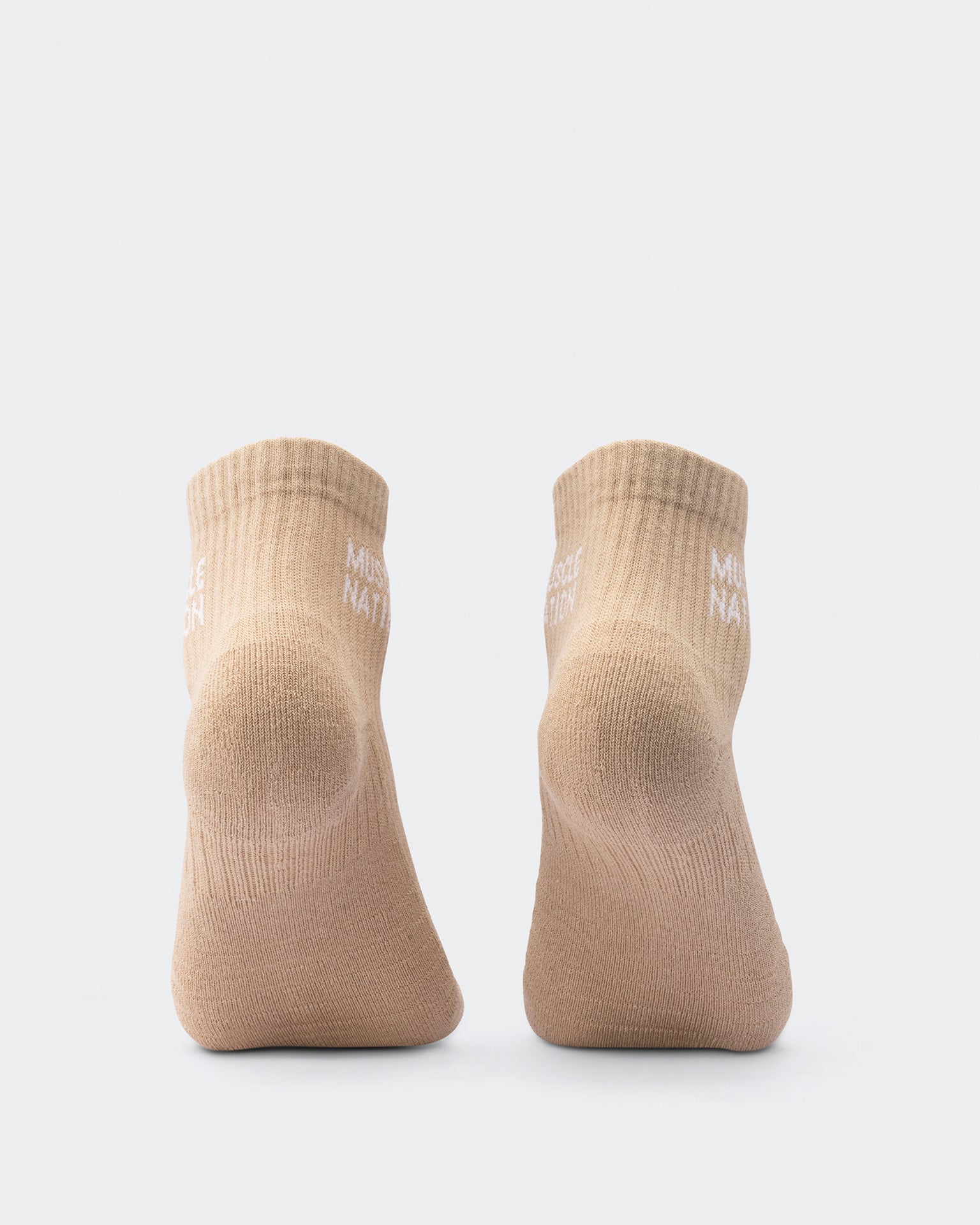 Womens 1/4 Crew Sock (2X Pack) - White / Stone-Socks-ACC1125205WHTSTN-MNAPPRL47939-4-Muscle Nation