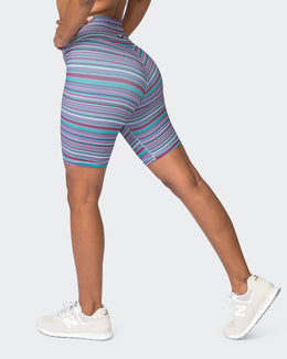 Zero Rise Rib Referee Length Shorts - Dusk Desert Stripe Print-Shorts-XXS-072333DSKDSRT-XXS-MNAPPRL26131-1-Muscle Nation