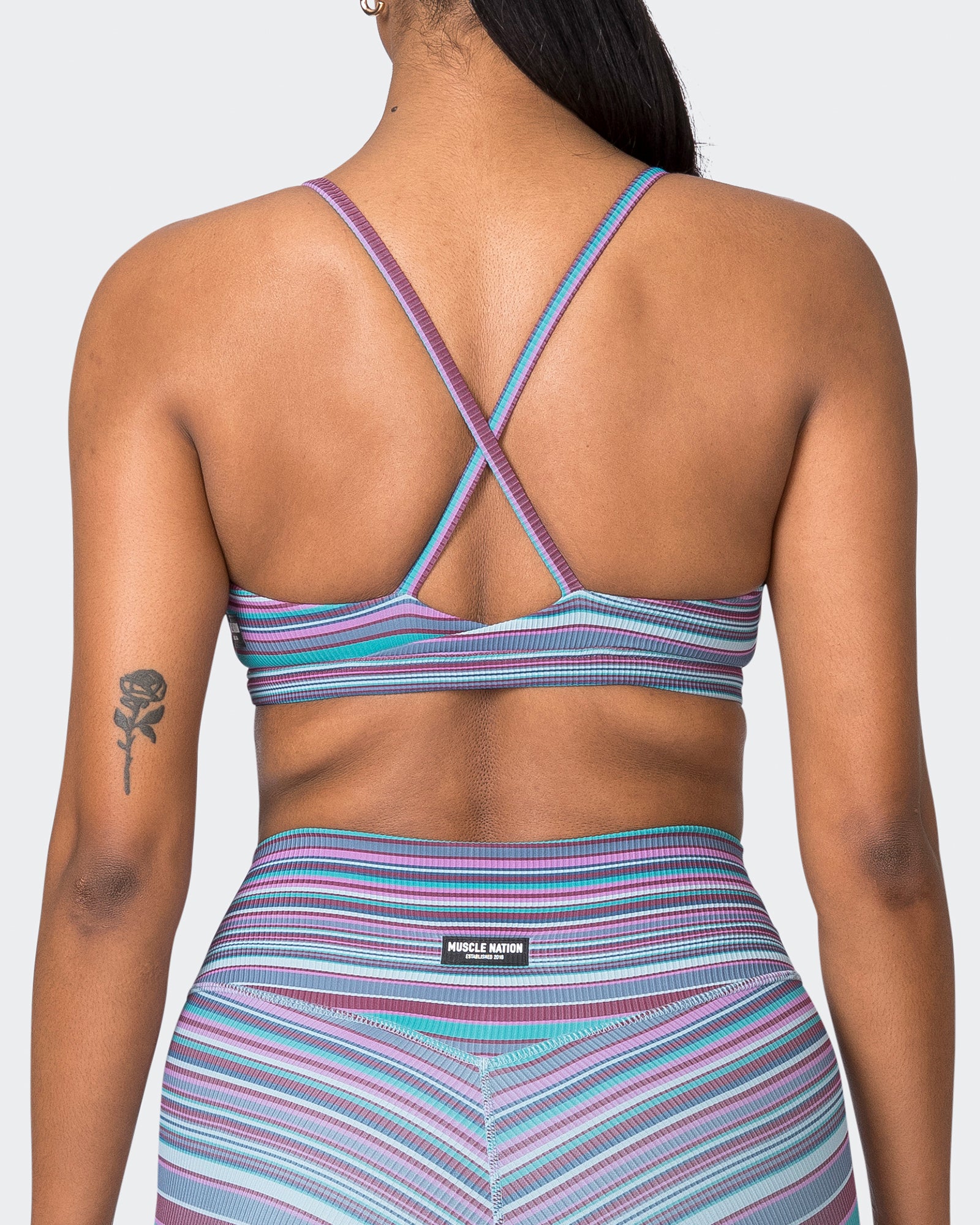 Levitate Rib Bralette - Dusk Desert Stripe Print-Bralettes-XS-072331DSKDSRT-XS-MNAPPRL26097-3-Muscle Nation