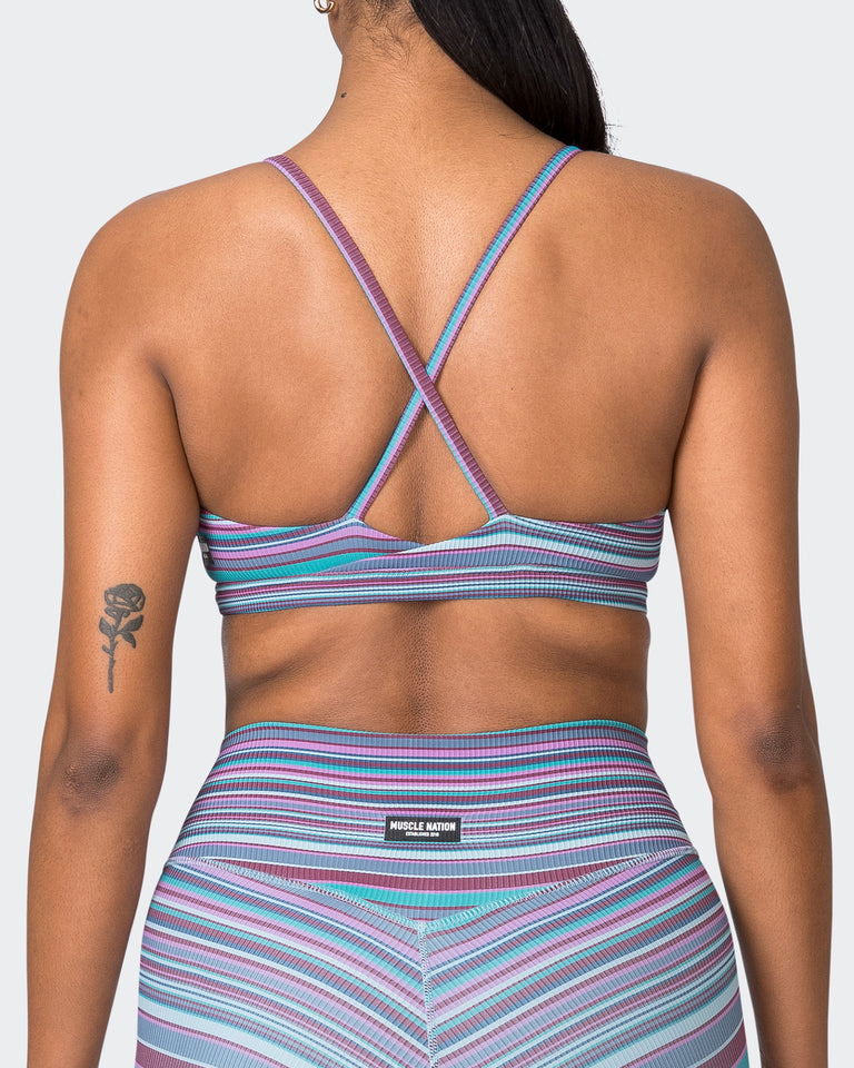 Levitate Rib Bralette - Dusk Desert Stripe Print-Bralettes-XS-072331DSKDSRT-XS-MNAPPRL26097-3-Muscle Nation