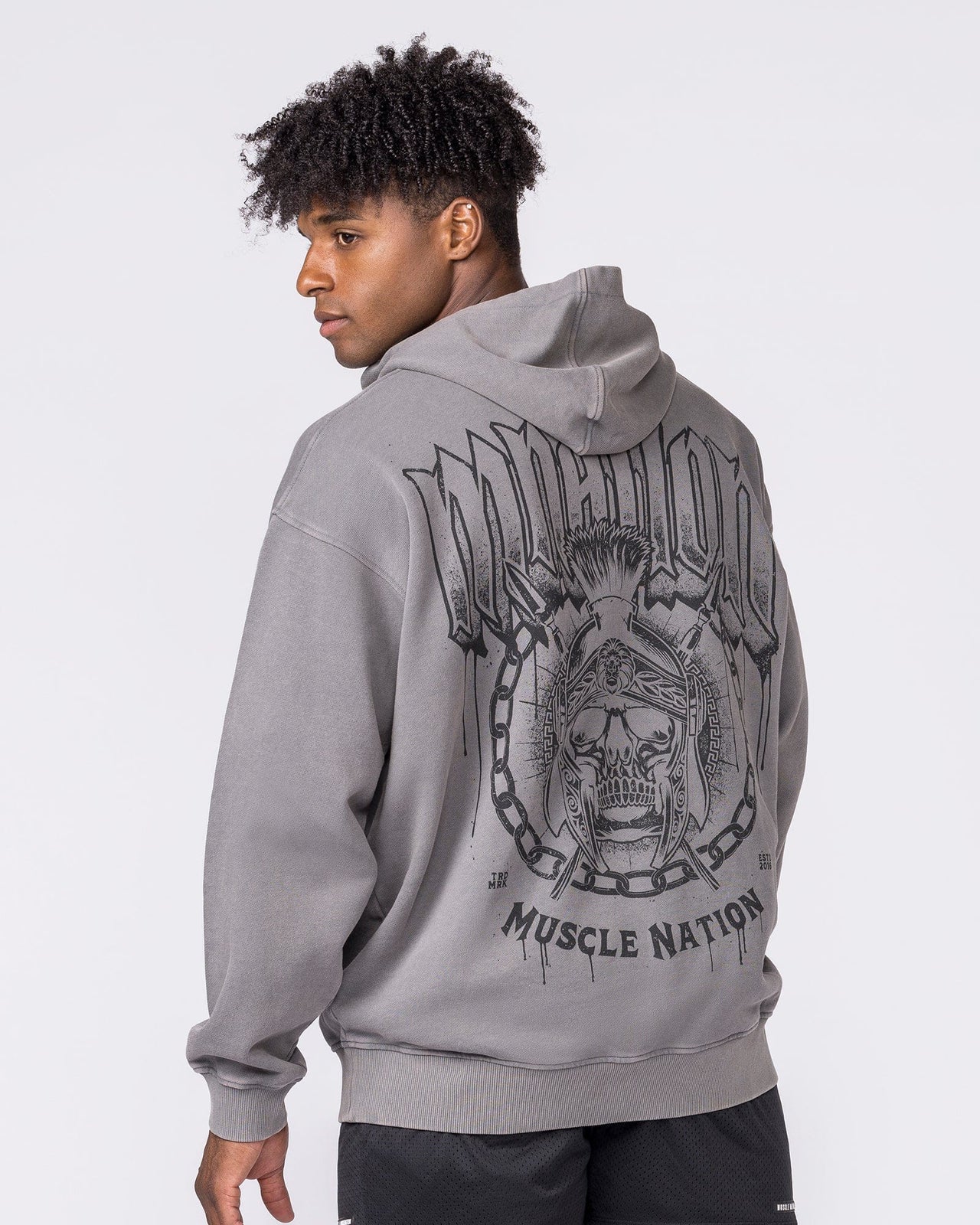 Spartan Vintage Hoodie Washed Tornado - Muscle Nation men's hoodie, view 3