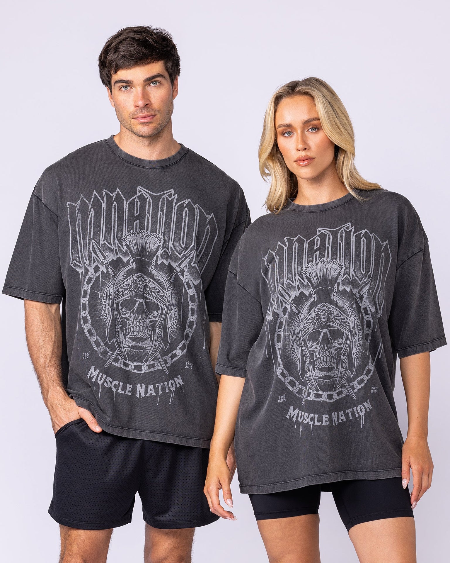 Spartan Oversized Vintage Tee - Washed Black-T-Shirts-XS-1125182WSHBLK-XS-MNAPPRL47721-6-Muscle Nation