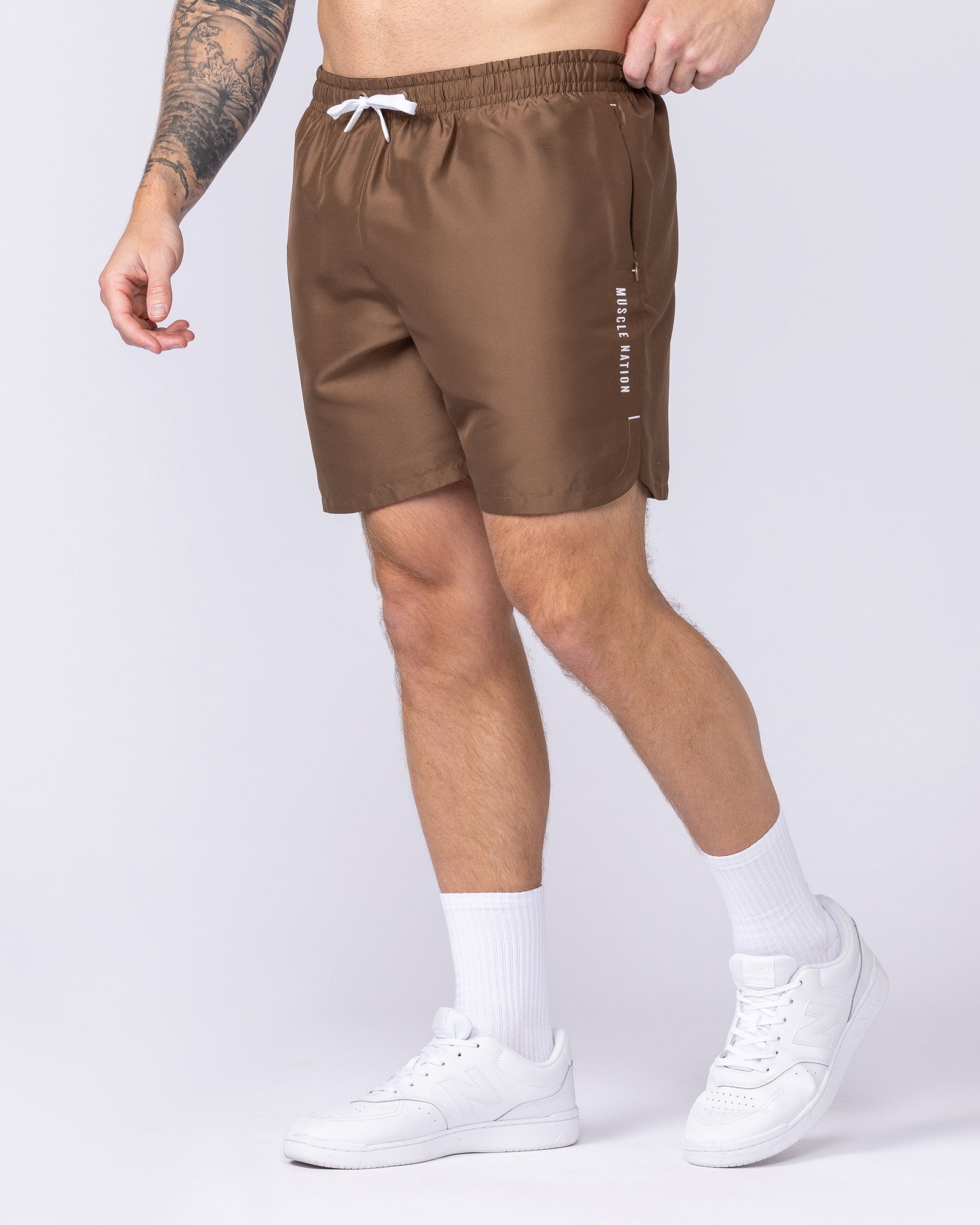 Standard Shorts - Hazelnut-Shorts-S-1125150HZLNT-S-MNAPPRL47765-1-Muscle Nation