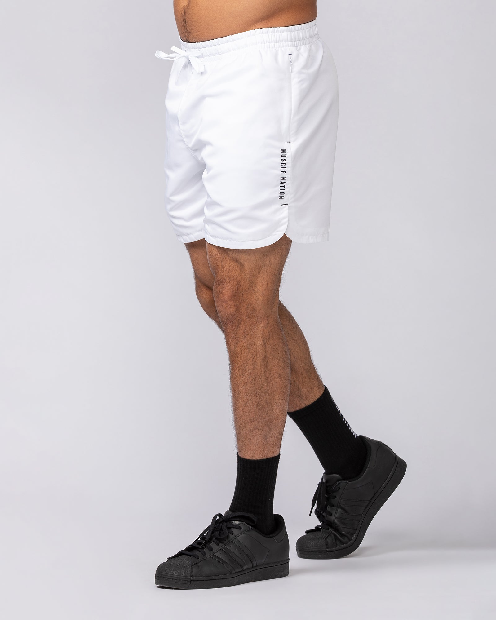 Standard Shorts - White-Shorts-S-072501WHT-S-MNAPPRL42830-3-Muscle Nation