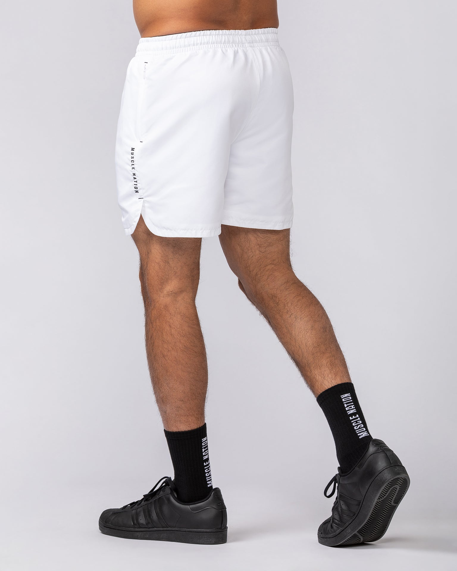 Standard Shorts - White-Shorts-S-072501WHT-S-MNAPPRL42830-4-Muscle Nation