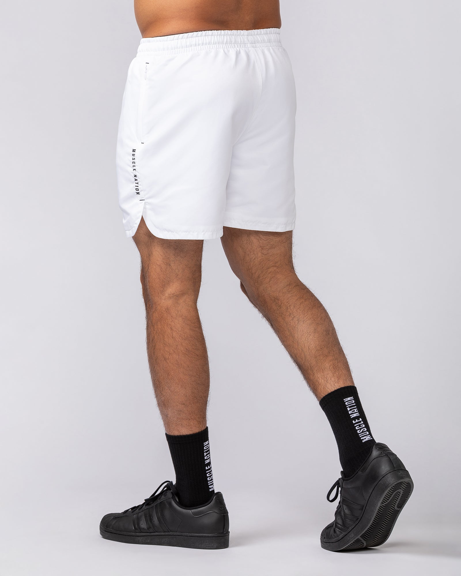 Standard Shorts - White-Shorts-S-072501WHT-S-MNAPPRL42830-4-Muscle Nation