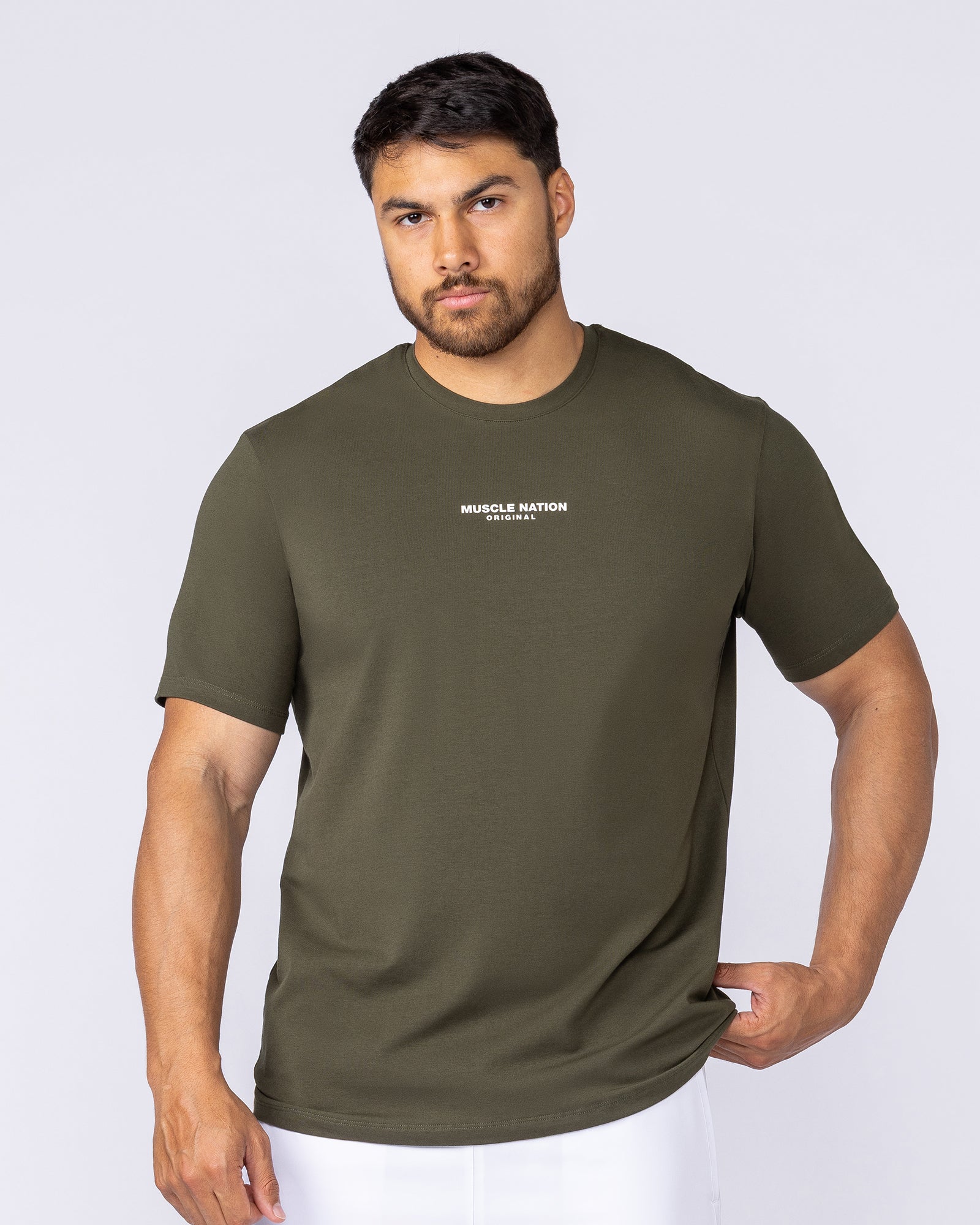Staple Condition Tee - Dark Khaki-T-Shirts-S-112561DKHAKI-S-MNAPPRL44644-1-Muscle Nation