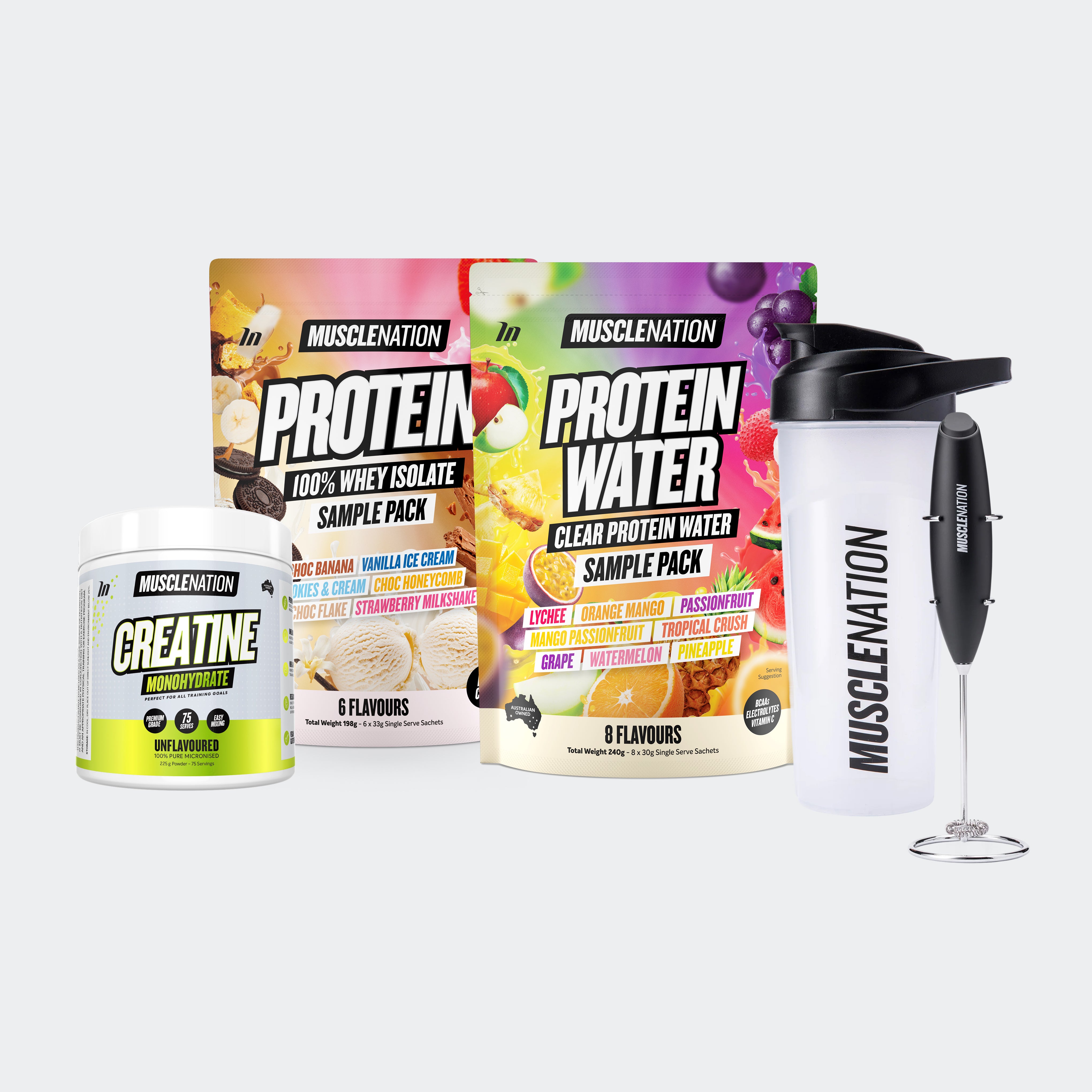 The Essentials Starter Pack-Bundle-Clear / Black-1-Muscle Nation