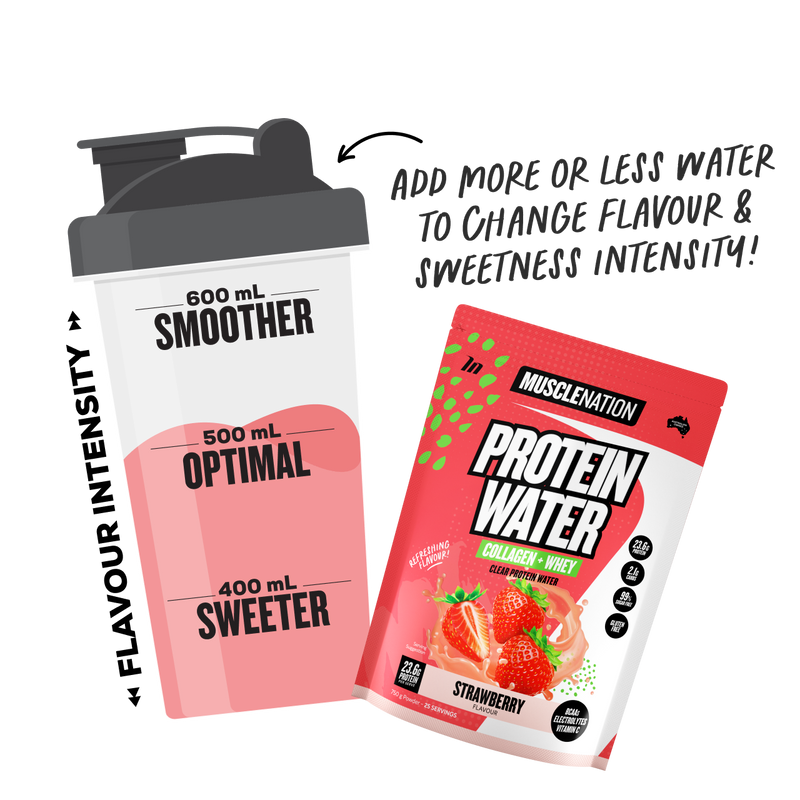 PROTEIN WATER - Strawberry - 25 serves 750g-Protein Waters-MNSUPPS0301-764460254600-4-Muscle Nation
