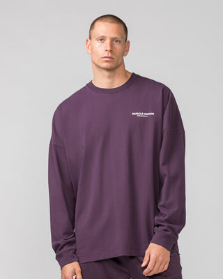 Worldwide Long Sleeve Tee - Midnight Plum-Long Sleeve T-Shirts-S-022443MIDNTPL-S-MNAPPRL30698-2-Muscle Nation