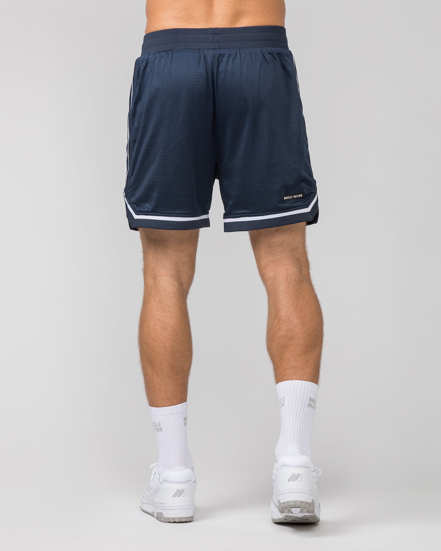 Mens 5" Basketball Shorts - Navy-Shorts-S-042365NAVY-S-MNAPPRL22382-5-Muscle Nation