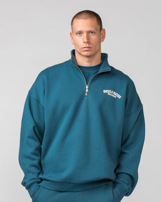 Classic Quarter Zip - Tidal Teal-Jumpers & Hoodies-S-032438TIDALTEAL-S-MNAPPRL30840-1-Muscle Nation