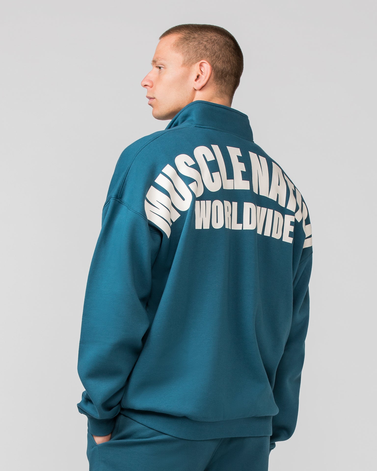Classic Quarter Zip - Tidal Teal-Jumpers & Hoodies-S-032438TIDALTEAL-S-MNAPPRL30840-3-Muscle Nation
