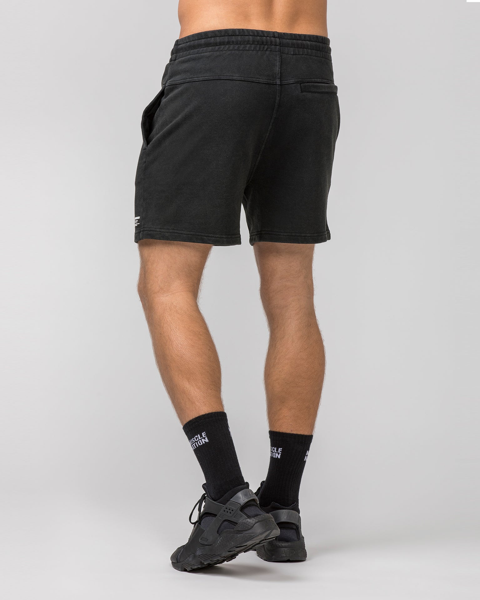 Sweat 5" Shorts - Washed Black-Shorts-S-032444WSHBLK-S-MNAPPRL30662-4-Muscle Nation