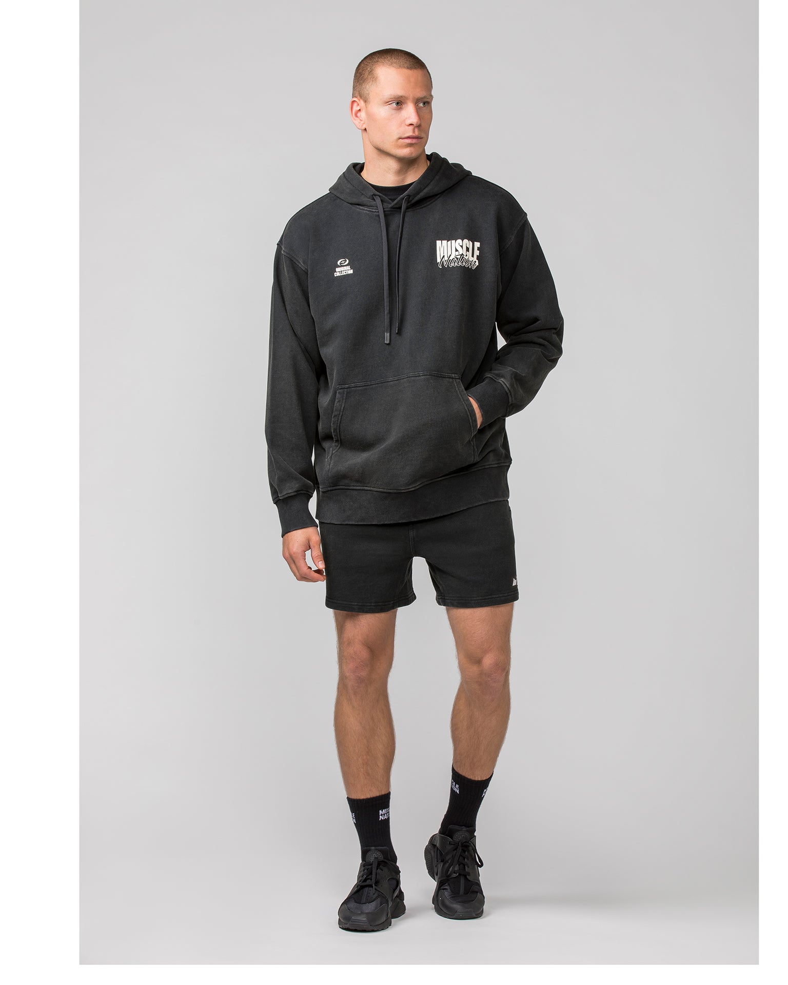 Sweat 5" Shorts - Washed Black-Shorts-S-032444WSHBLK-S-MNAPPRL30662-6-Muscle Nation