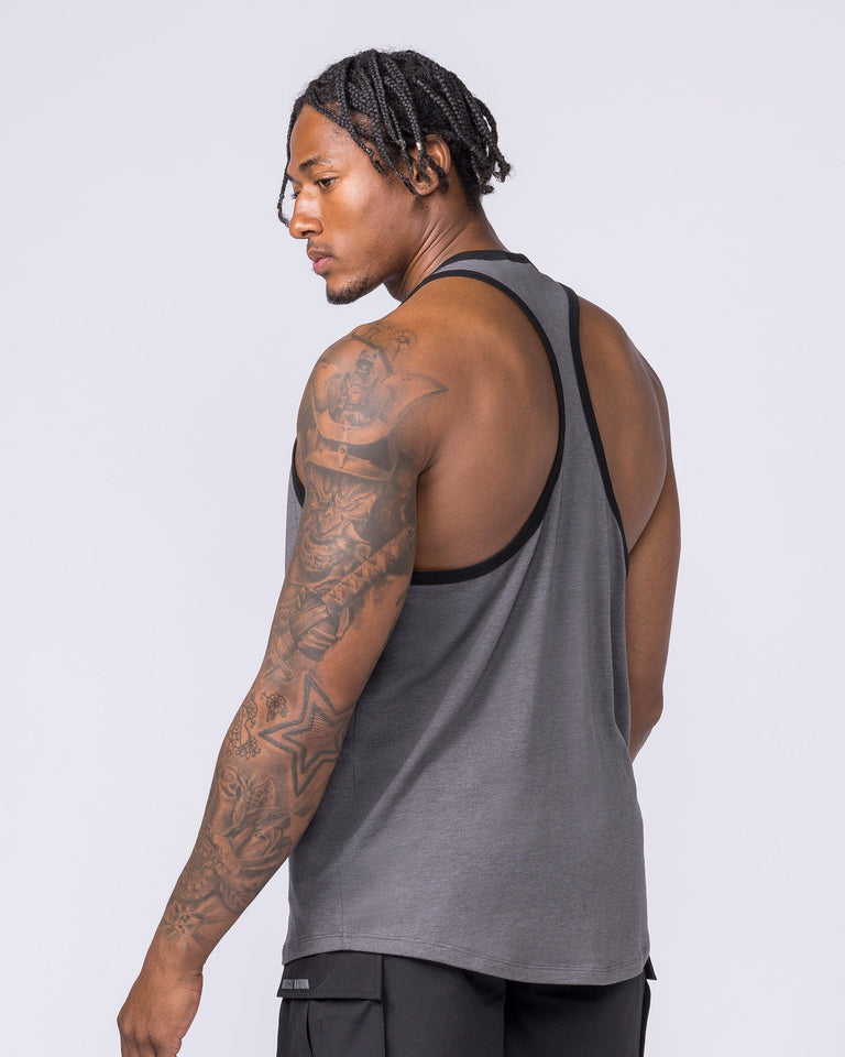 Striker Y Back Singlet - Mid Grey Marl – Muscle Nation