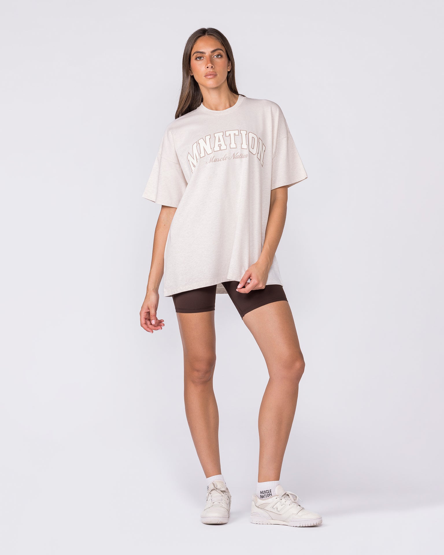 Studio Oversized Tee - Dew Marl-T-Shirts-XXS-032616DEWMRL-XXS-MNAPPRL49404-6-Muscle Nation