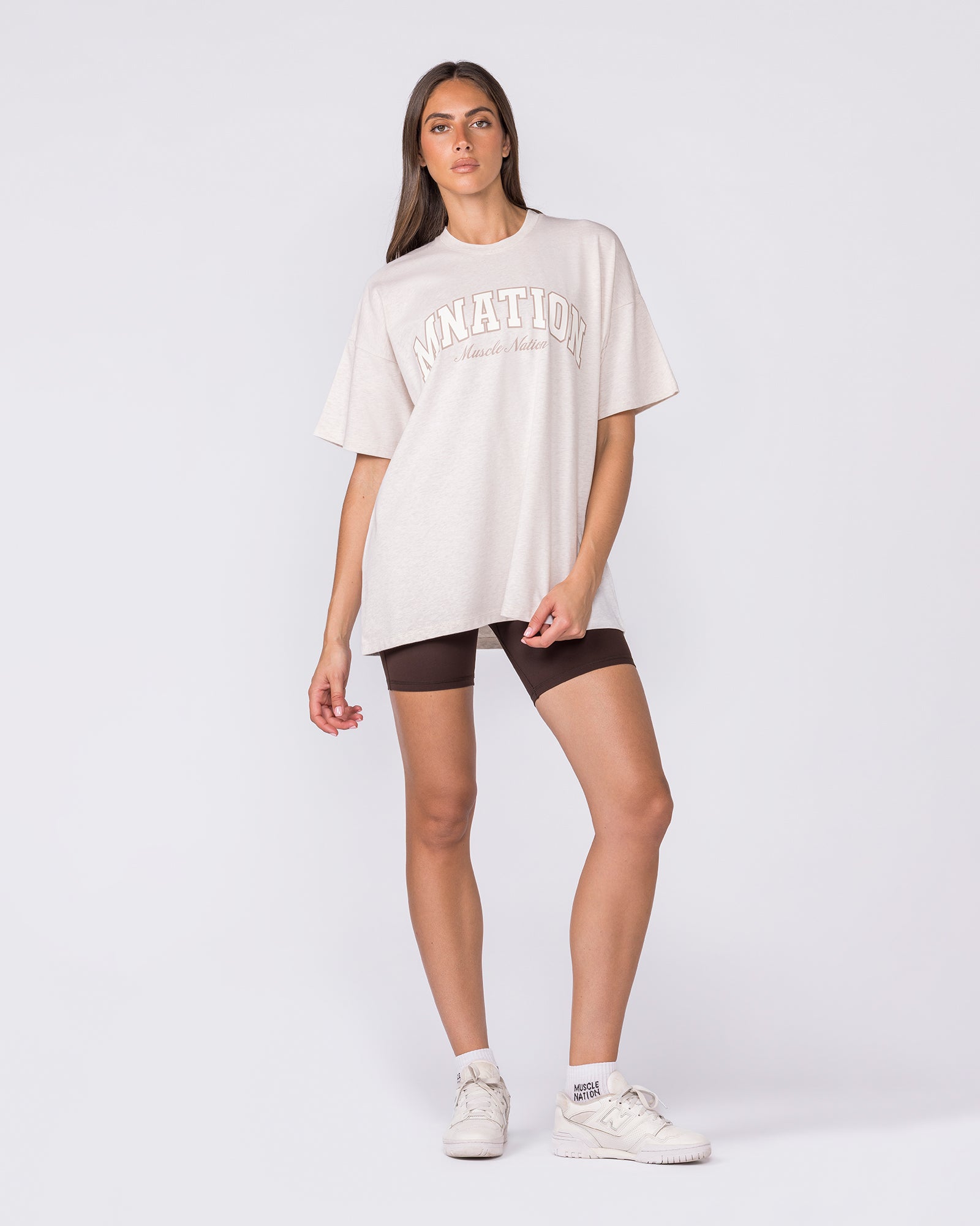 Studio Oversized Tee - Dew Marl-T-Shirts-XXS-032616DEWMRL-XXS-MNAPPRL49404-6-Muscle Nation