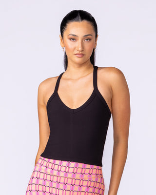 Stunner Rib Bra Tank - Black-Singlets & Tanks-XXS-112510BLK-XXS-MNAPPRL46601-1-Muscle Nation