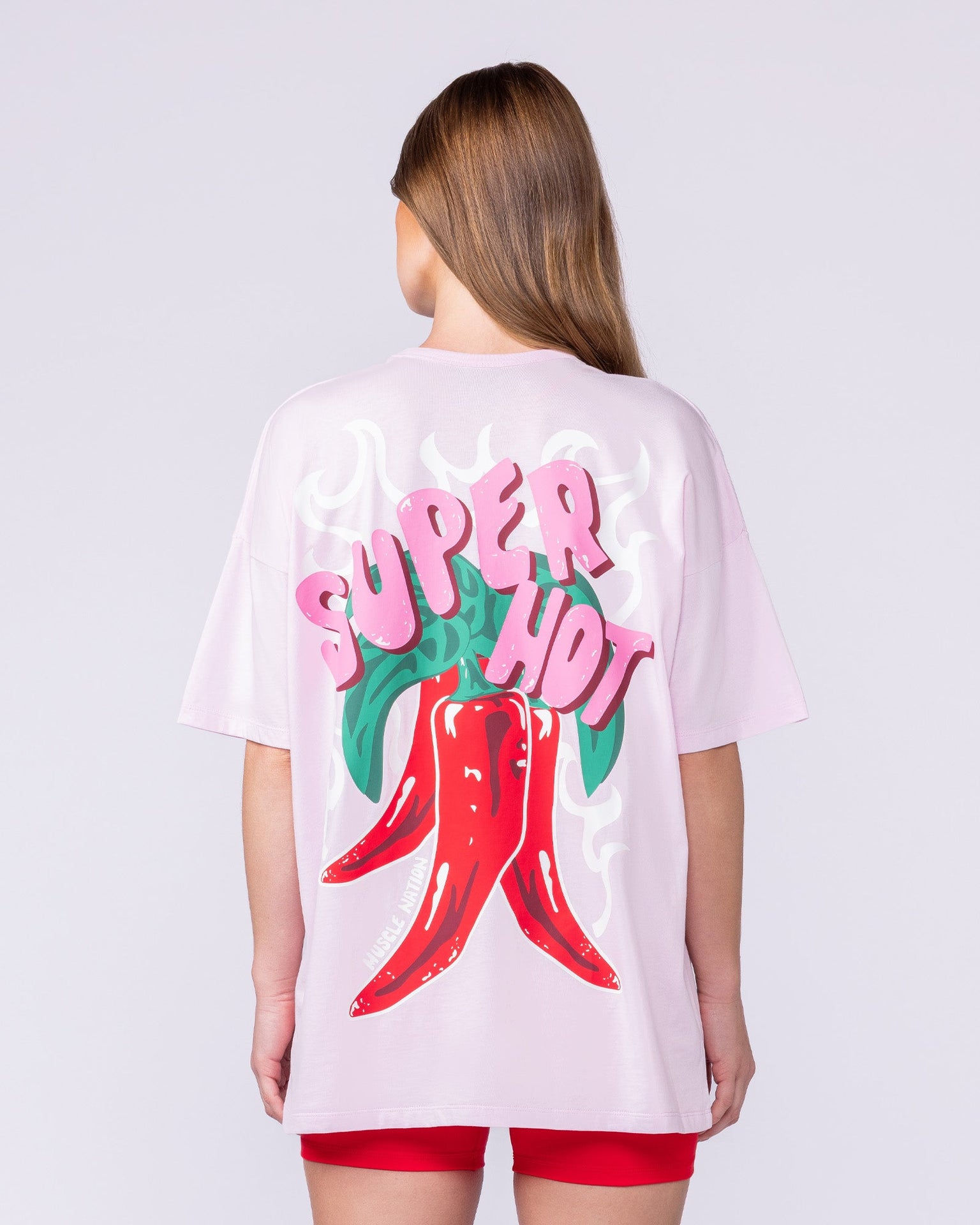Super Hot Oversized Tee - Pink Lady-T-Shirts-XXS-112543PKLY-XXS-MNAPPRL46619-5-Muscle Nation