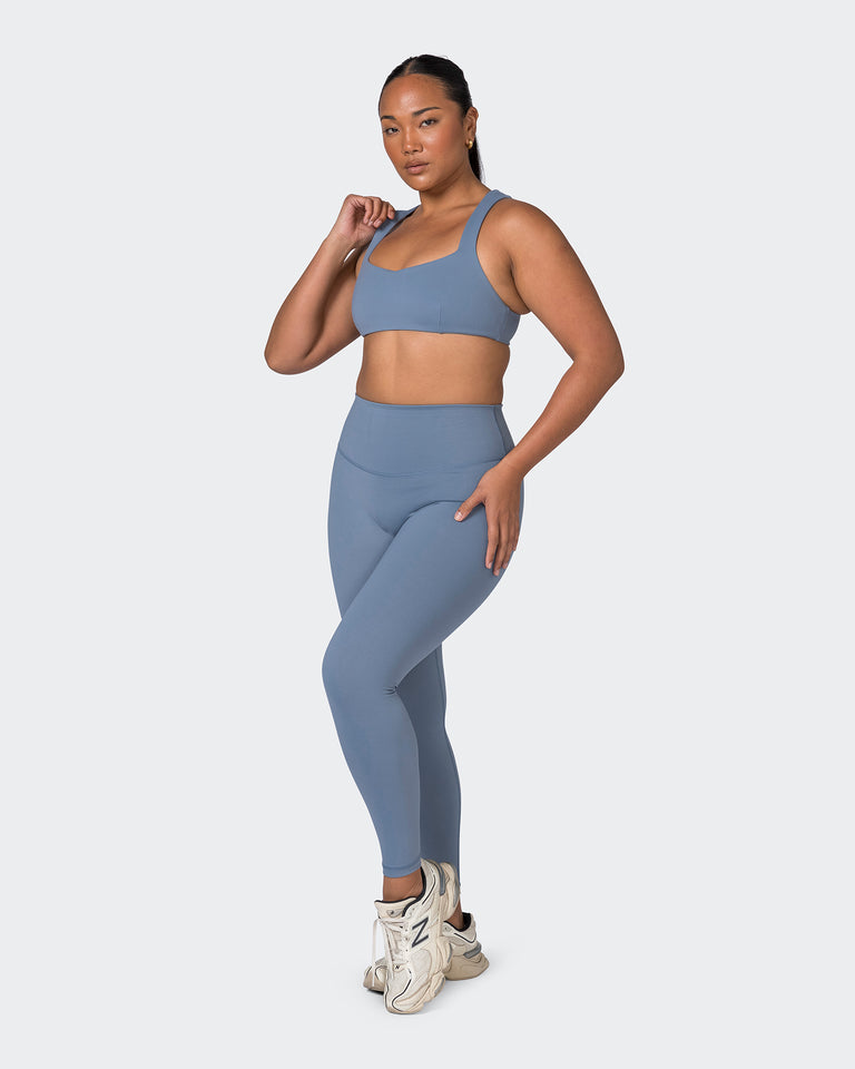Ultra Signature Ankle Length Leggings - Stone Blue-Leggings-XXS-052304STNBLU-XXS-MNAPPRL24567-7-Muscle Nation