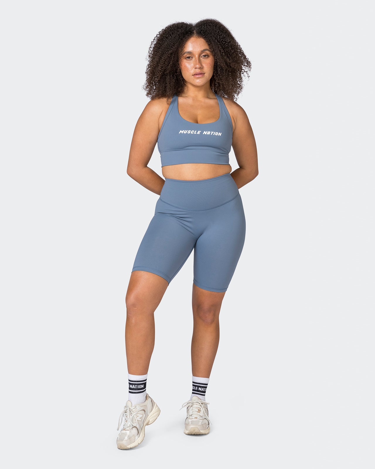 Replay Bra Stone Blue - Muscle Nation women's sports bra, view 7