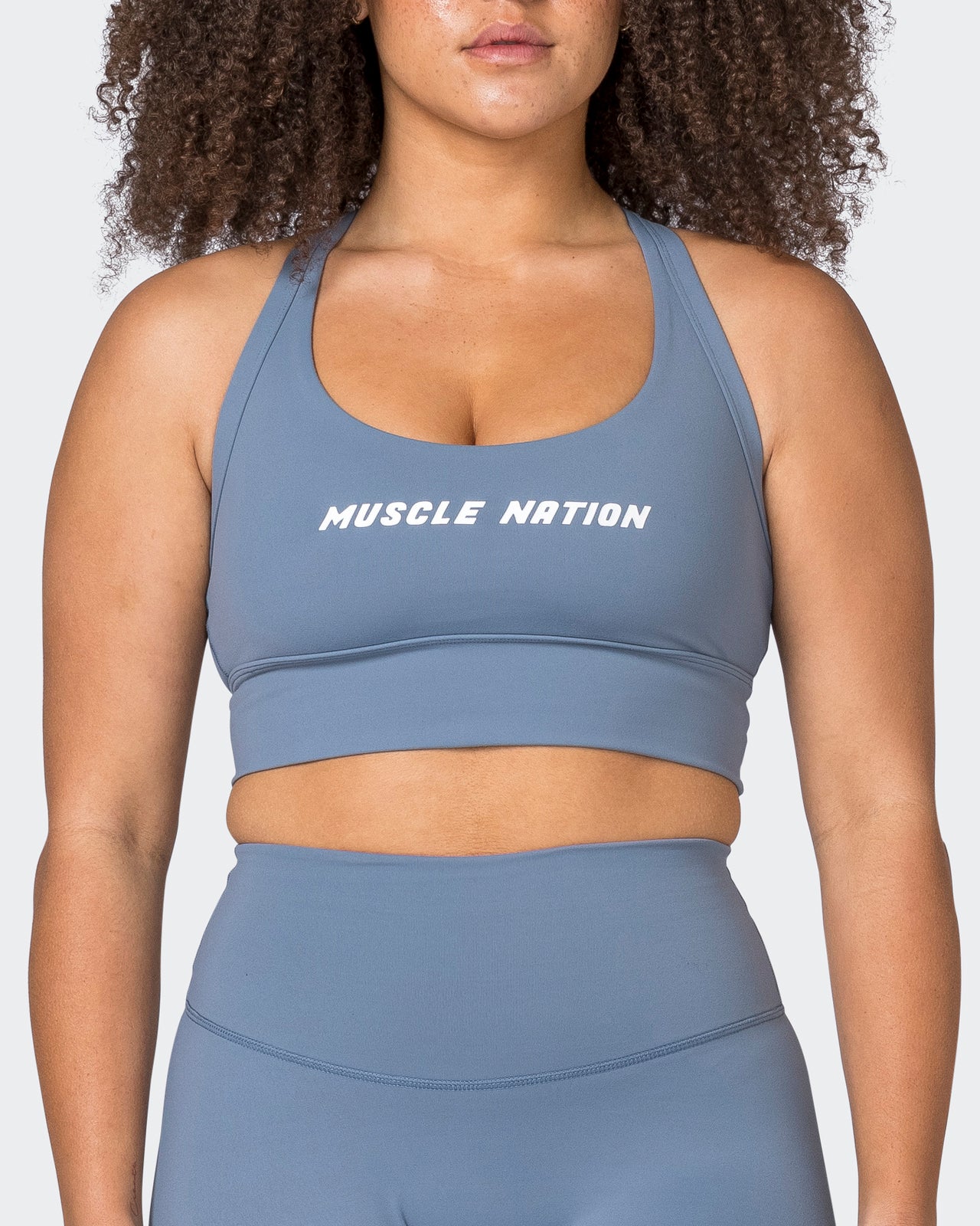 Replay Bra Stone Blue - Muscle Nation women's sports bra, view 2