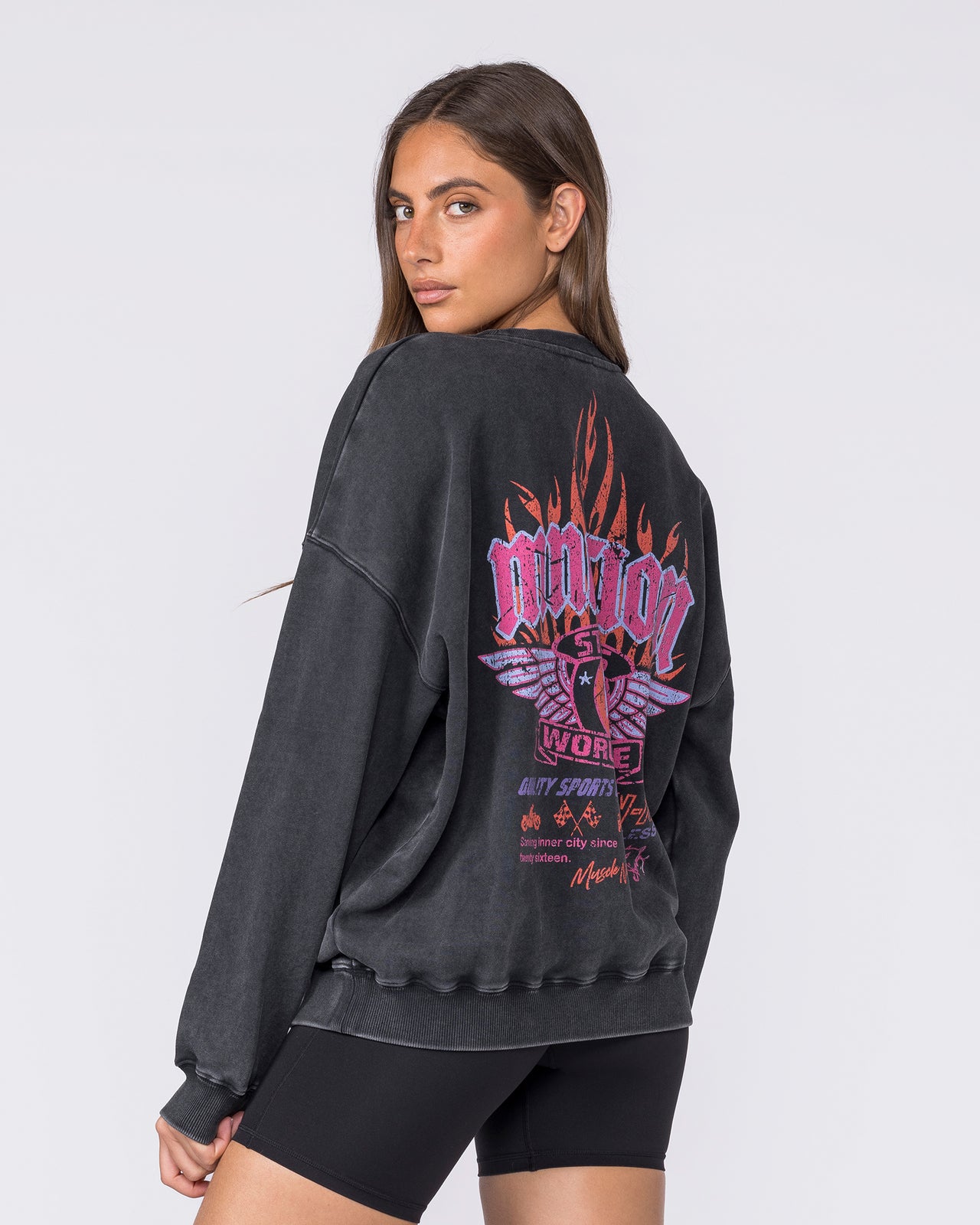 Surge Boxy Vintage Pullover - Washed Black-Jumpers & Hoodies-XXS-032622WSHBLK-XXS-MNAPPRL49278-4-Muscle Nation