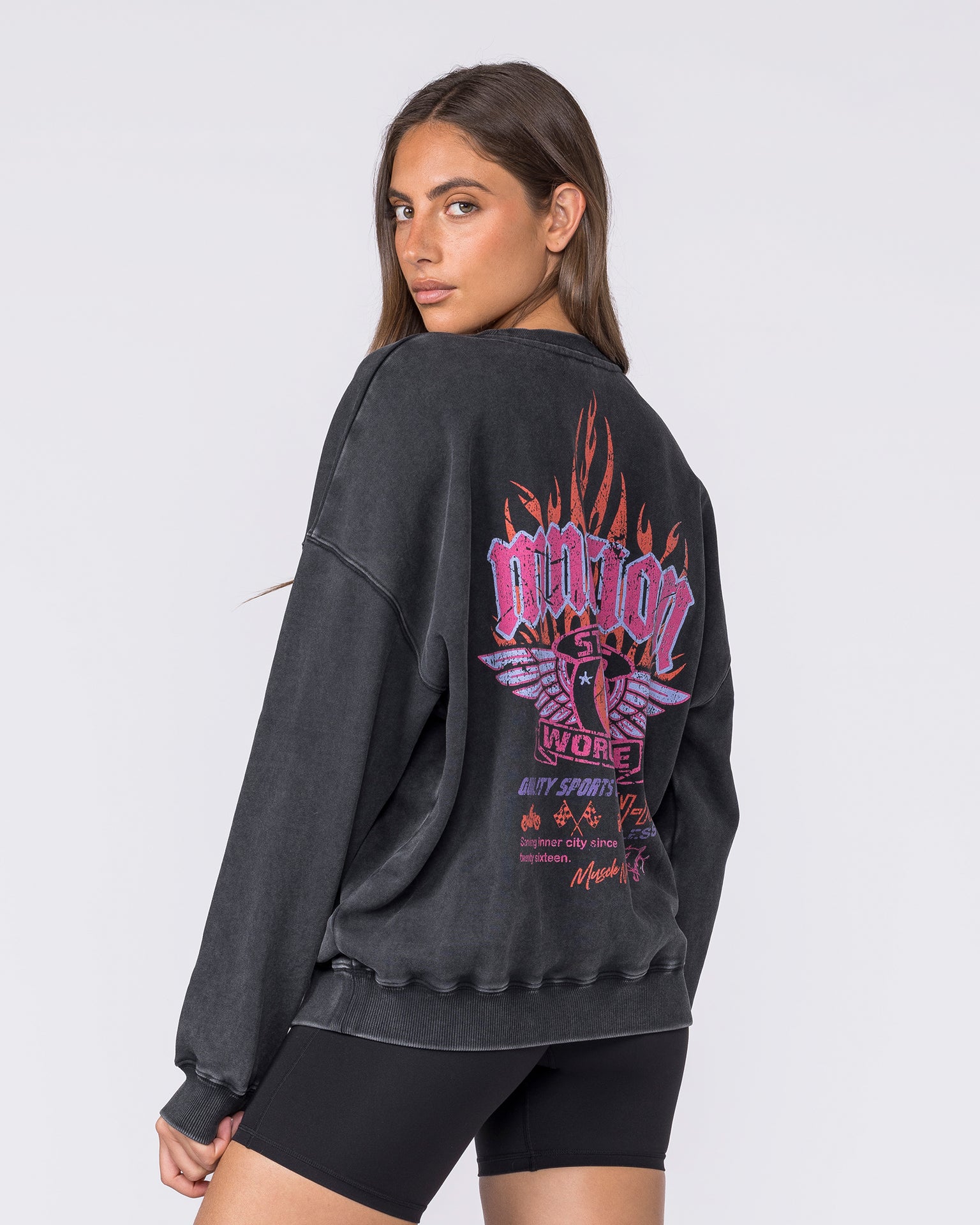 Surge Boxy Vintage Pullover - Washed Black-Jumpers & Hoodies-XXS-032622WSHBLK-XXS-MNAPPRL49278-4-Muscle Nation