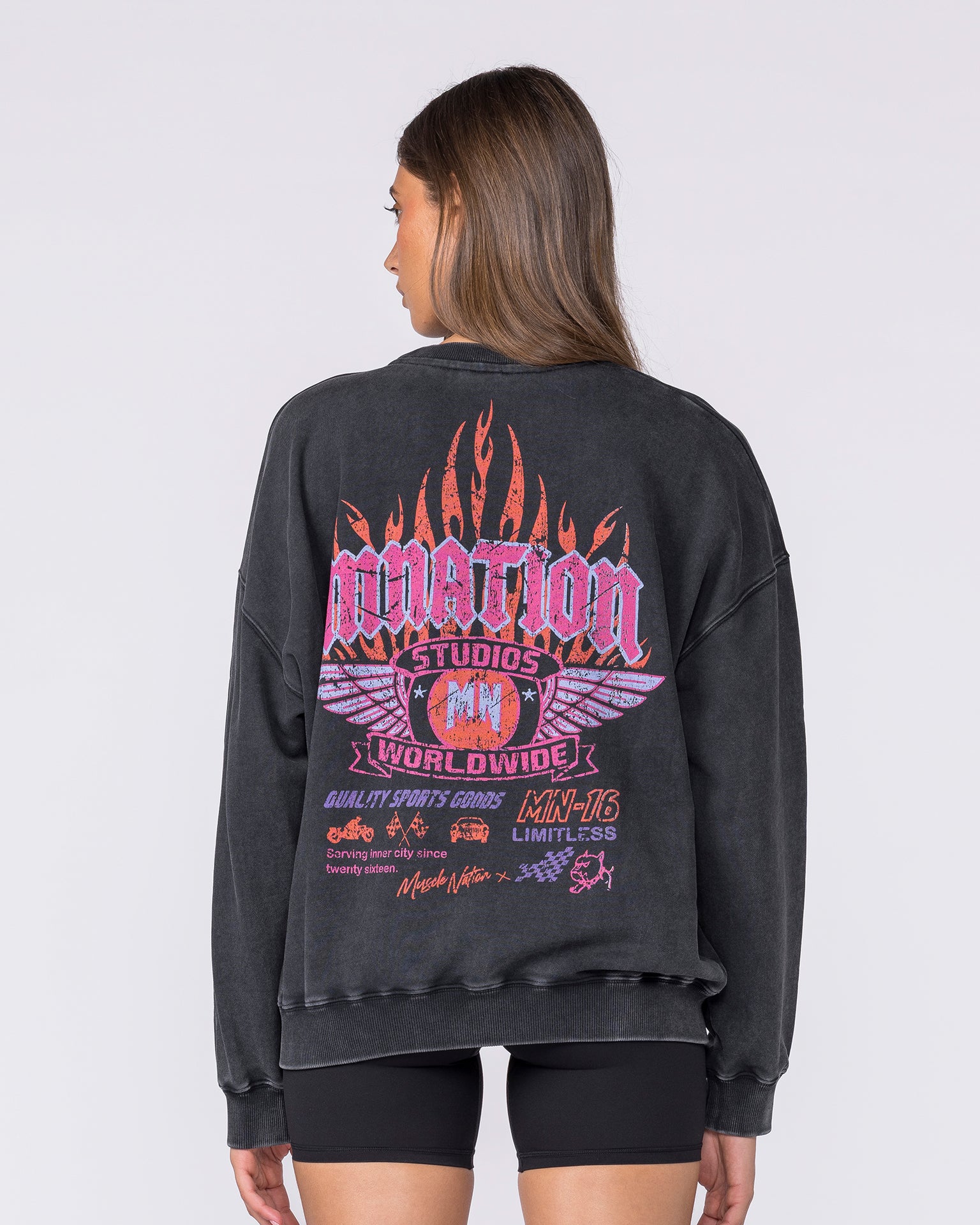 Surge Boxy Vintage Pullover - Washed Black-Jumpers & Hoodies-XXS-032622WSHBLK-XXS-MNAPPRL49278-5-Muscle Nation