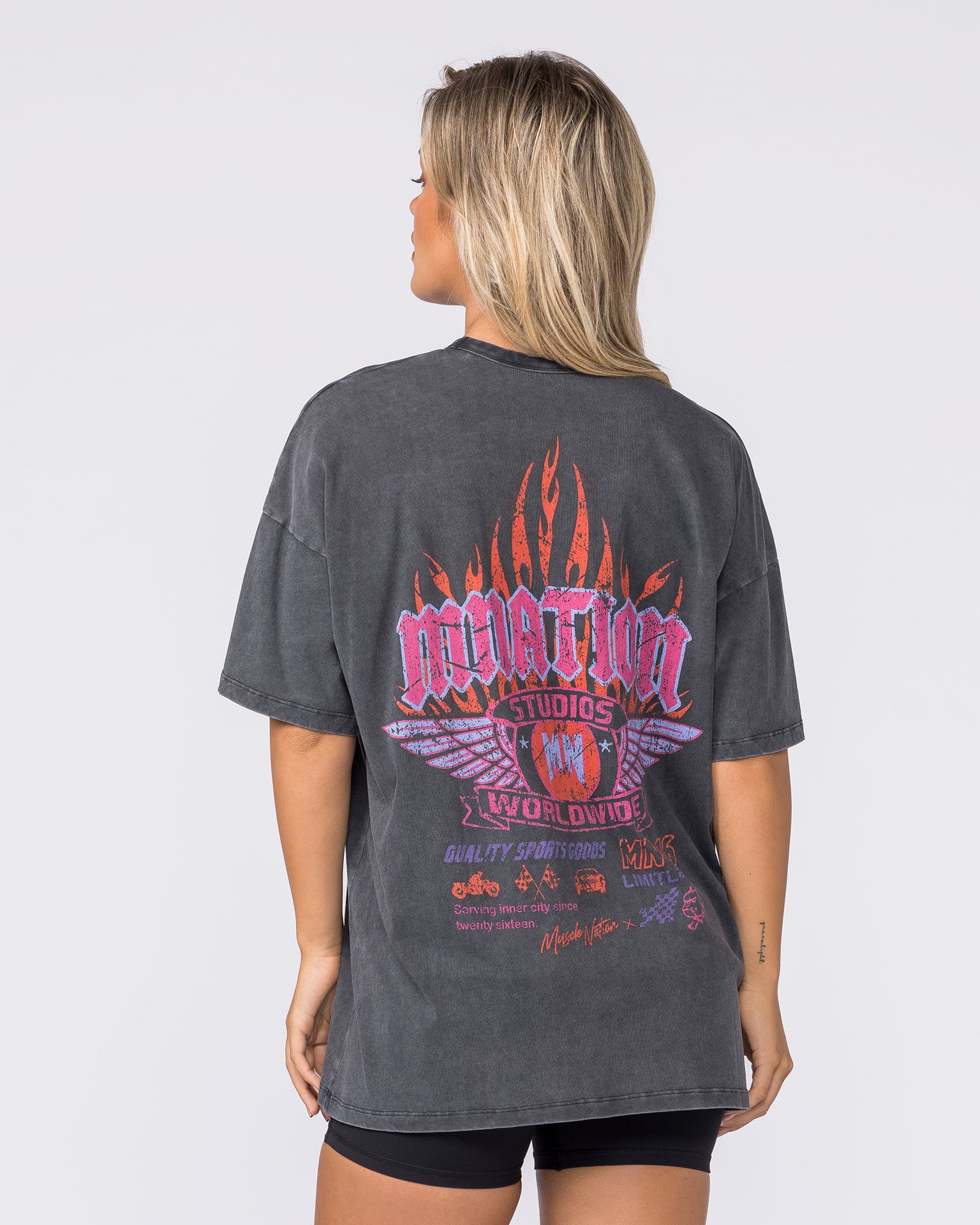 Surge Oversized Vintage Tee - Washed Black-T-Shirts-XXS-032627WSHBLK-XXS-MNAPPRL49314-3-Muscle Nation