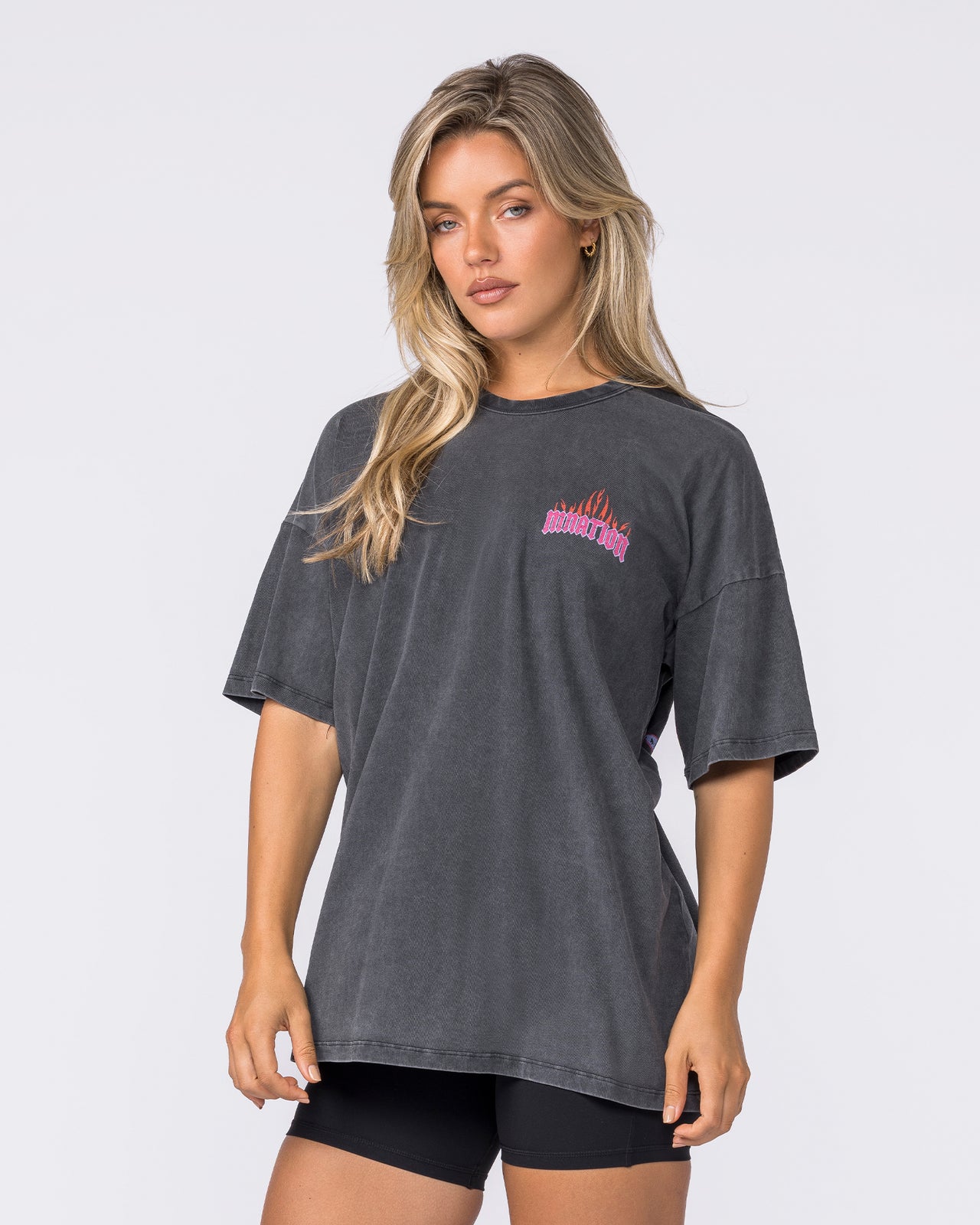 Surge Oversized Vintage Tee - Washed Black-T-Shirts-XXS-032627WSHBLK-XXS-MNAPPRL49314-4-Muscle Nation