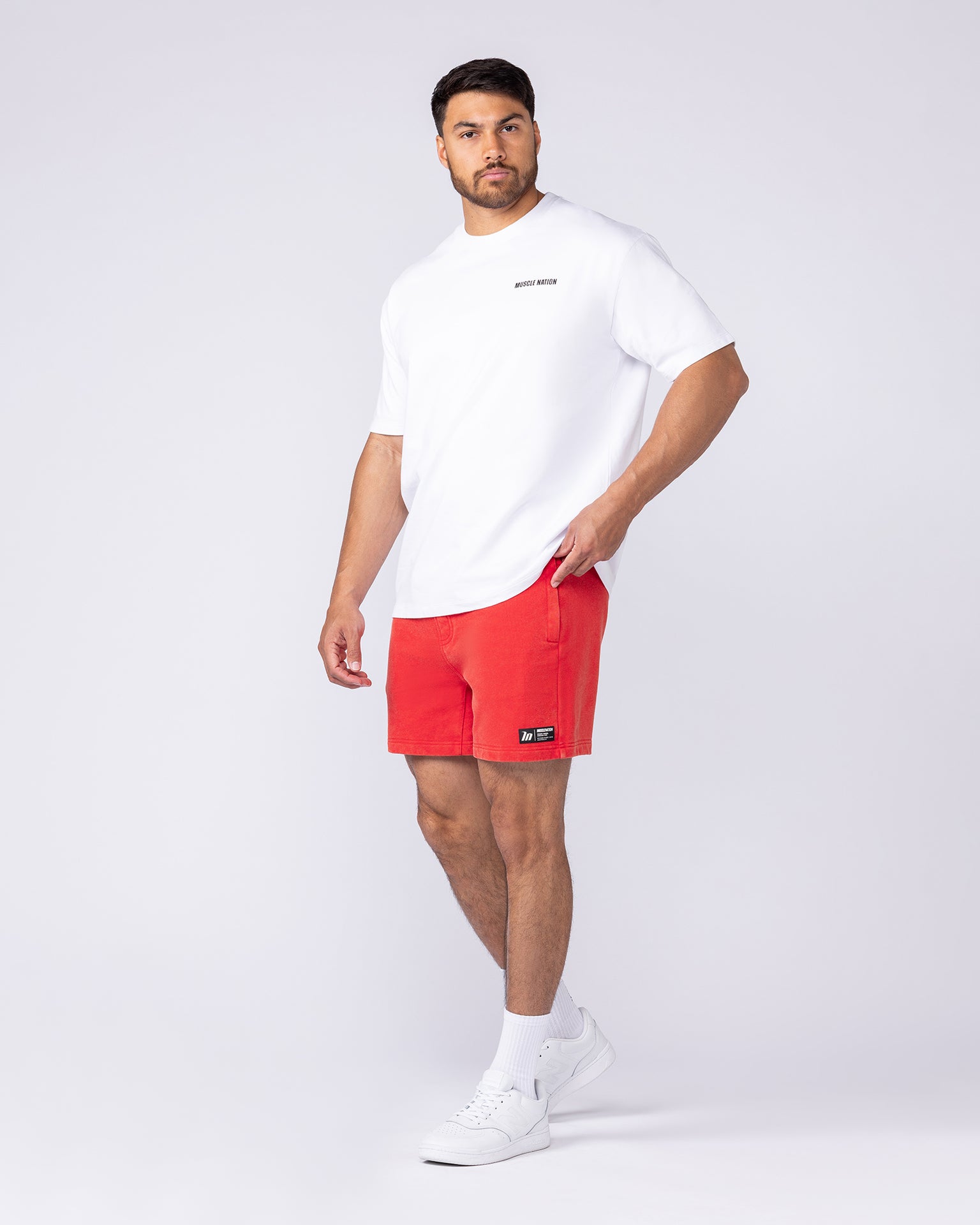 Sweat 5" Shorts - Washed Red-Shorts-S-1125162WSHRED-S-MNAPPRL47821-6-Muscle Nation