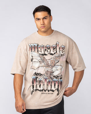 Take Flight Vintage Oversized Tee - Washed Beige-T-Shirts-XS-082535WBE-XS-MNAPPRL44001-2-Muscle Nation