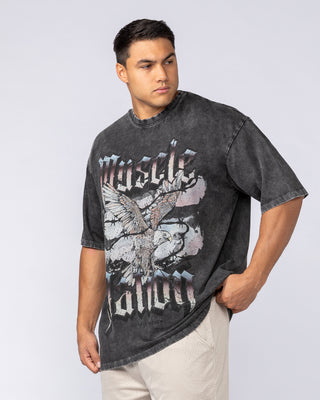 Take Flight Vintage Oversized Tee - Washed Black-T-Shirts-XS-082535WSHBLK-XS-MNAPPRL43993-2-Muscle Nation