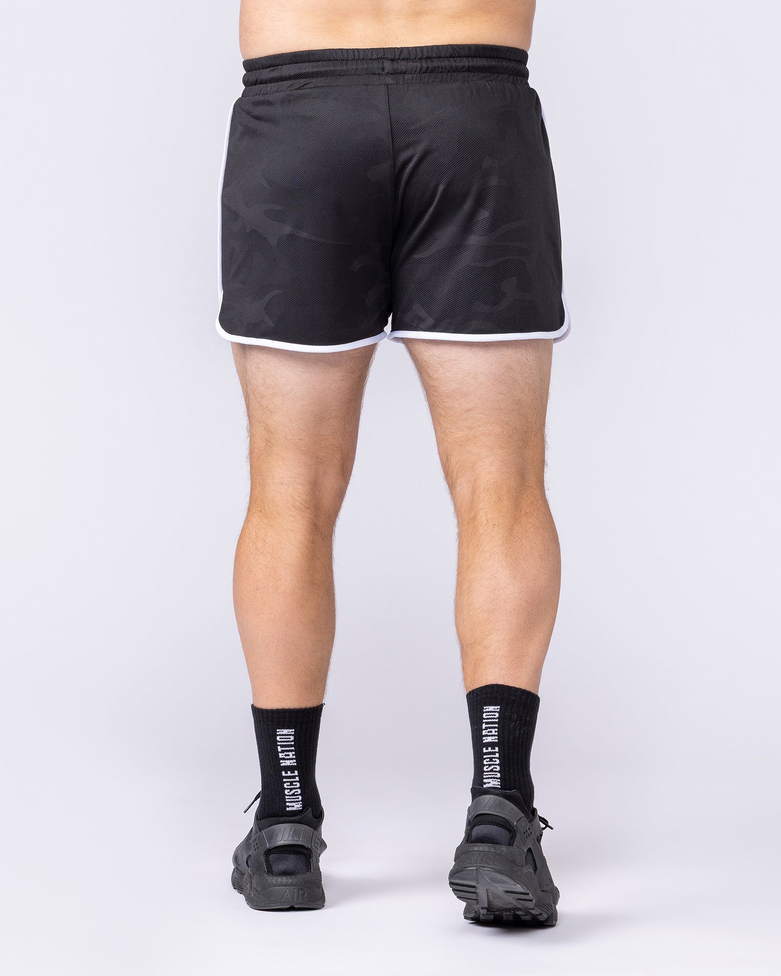 Tech Camo Retro Shorts - Black Camo-Shorts-S-112550BLKCAMO-S-MNAPPRL47125-5-Muscle Nation