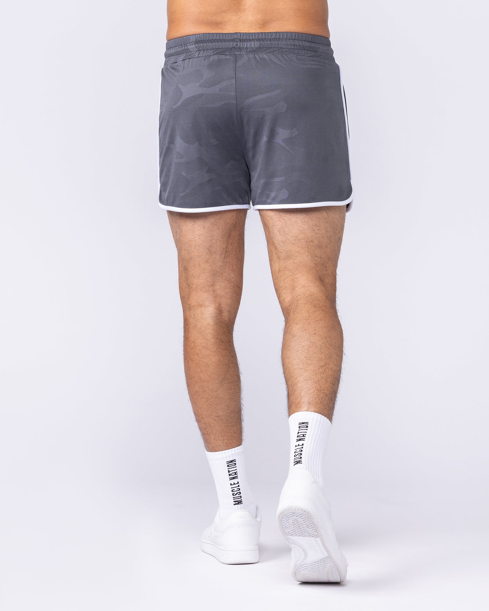 Tech Camo Retro Shorts - Dark Grey Camo-Shorts-S-112550DGRYCAMO-S-MNAPPRL47118-5-Muscle Nation
