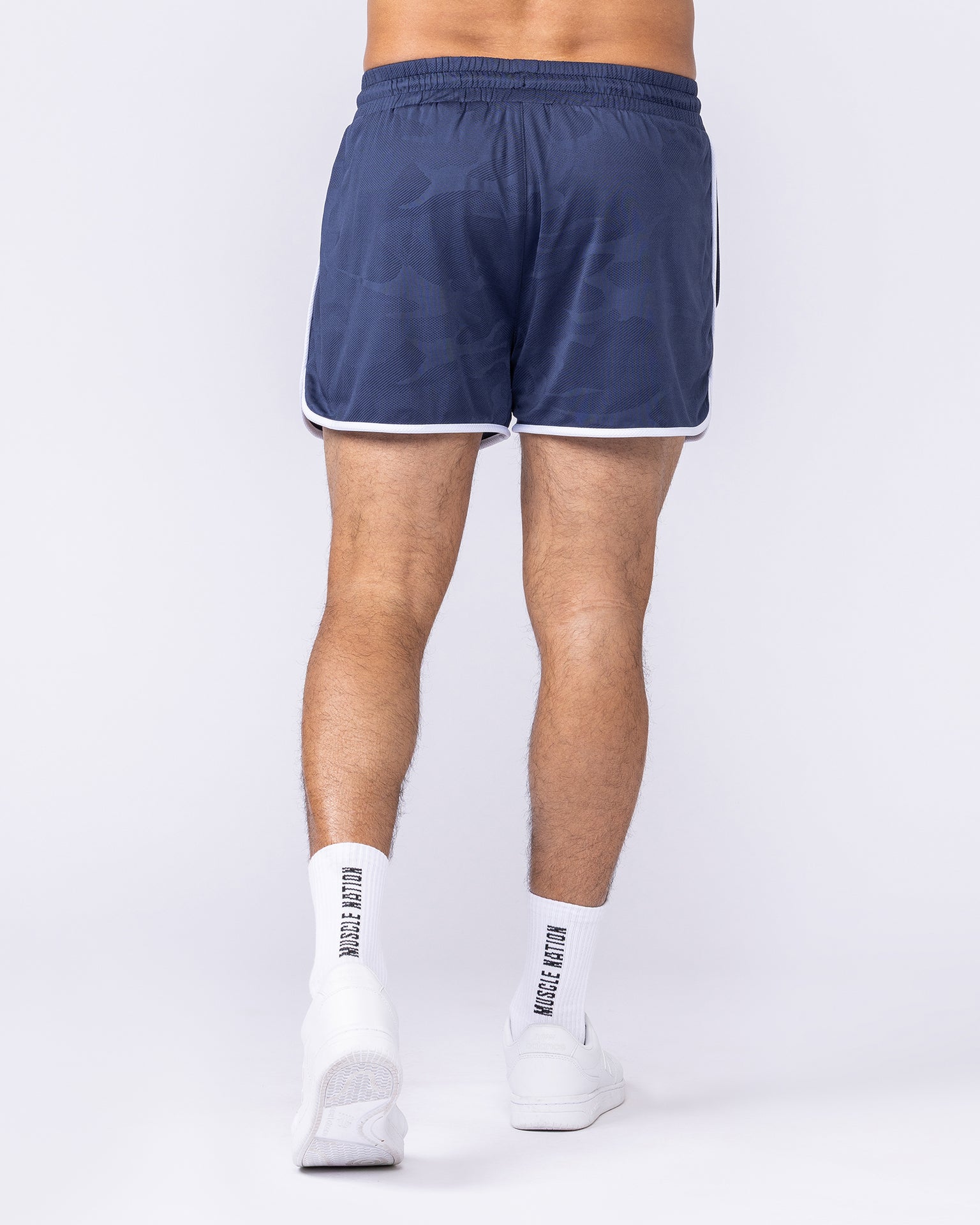 Tech Camo Retro Shorts - Navy Camo-Shorts-S-112550NVYCAMO-S-MNAPPRL47111-5-Muscle Nation