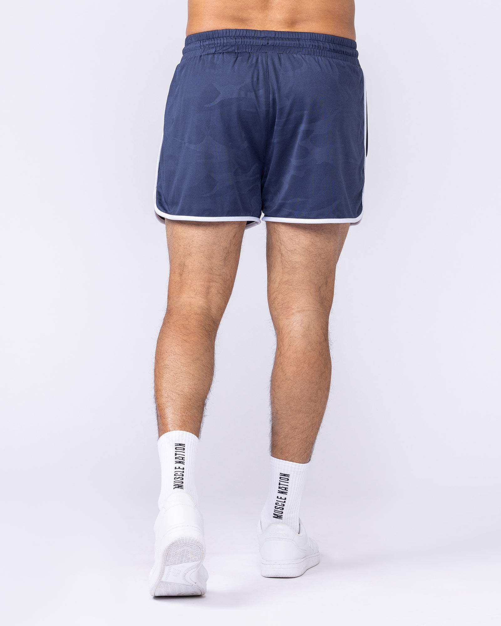 Tech Camo Retro Shorts - Navy Camo-Shorts-S-112550NVYCAMO-S-MNAPPRL47111-5-Muscle Nation