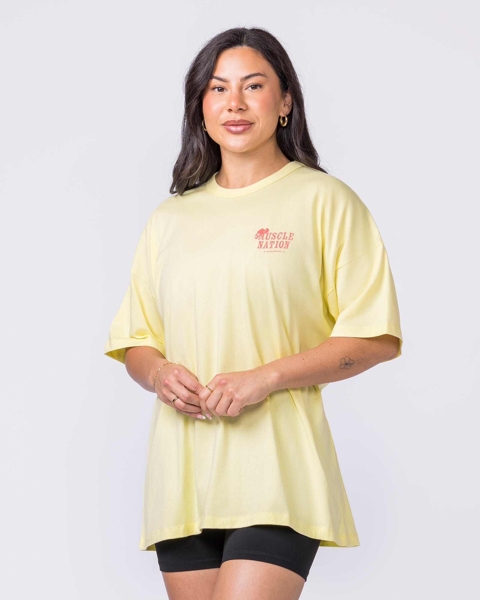 Meowdy Partner Oversized Tee - Limoncello-T-Shirts-XXS-012621LMCO-XXS-MNAPPRL48832-3-Muscle Nation
