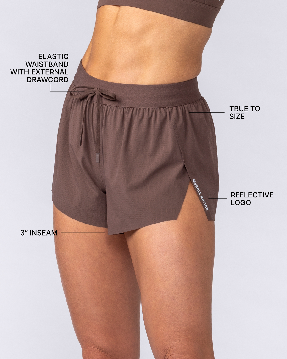 Tempo 3" Run Shorts - Chestnut