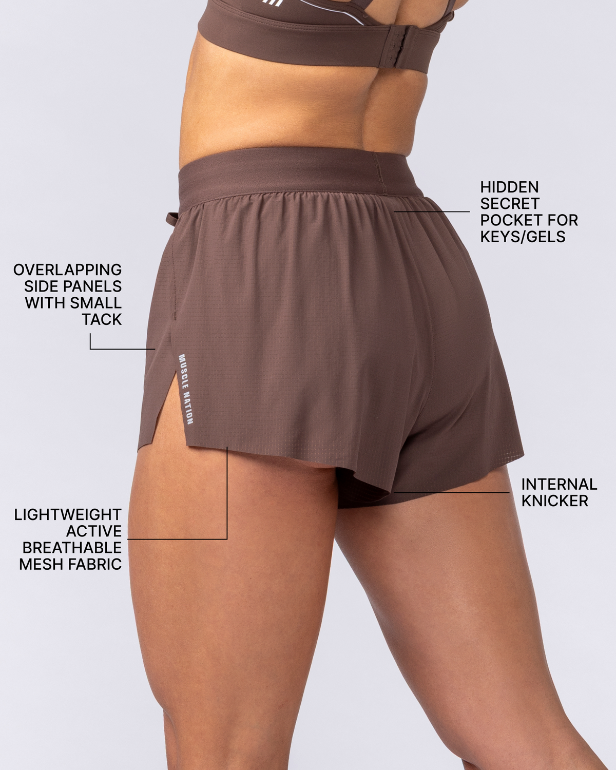 Tempo 3" Run Shorts - Chestnut