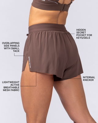 Tempo 3" Run Shorts - Chestnut