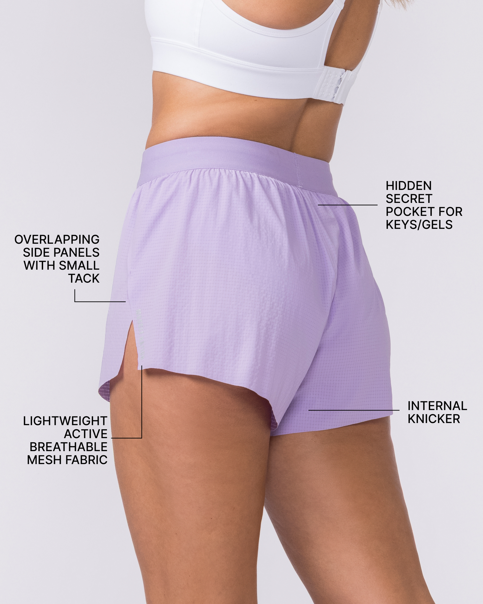 Tempo 3" Run Shorts - Lavender-Shorts-XXS-032650LAV-XXS-MNAPPRL49359-2-Muscle Nation